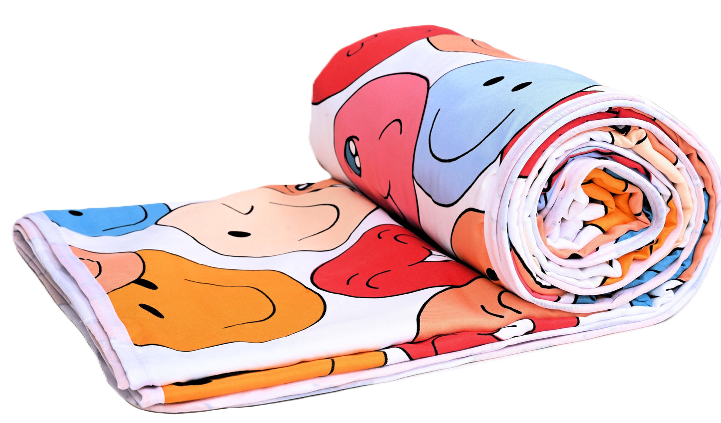 Smile Emoji-Soft Reversible Micro Dohar For Kids