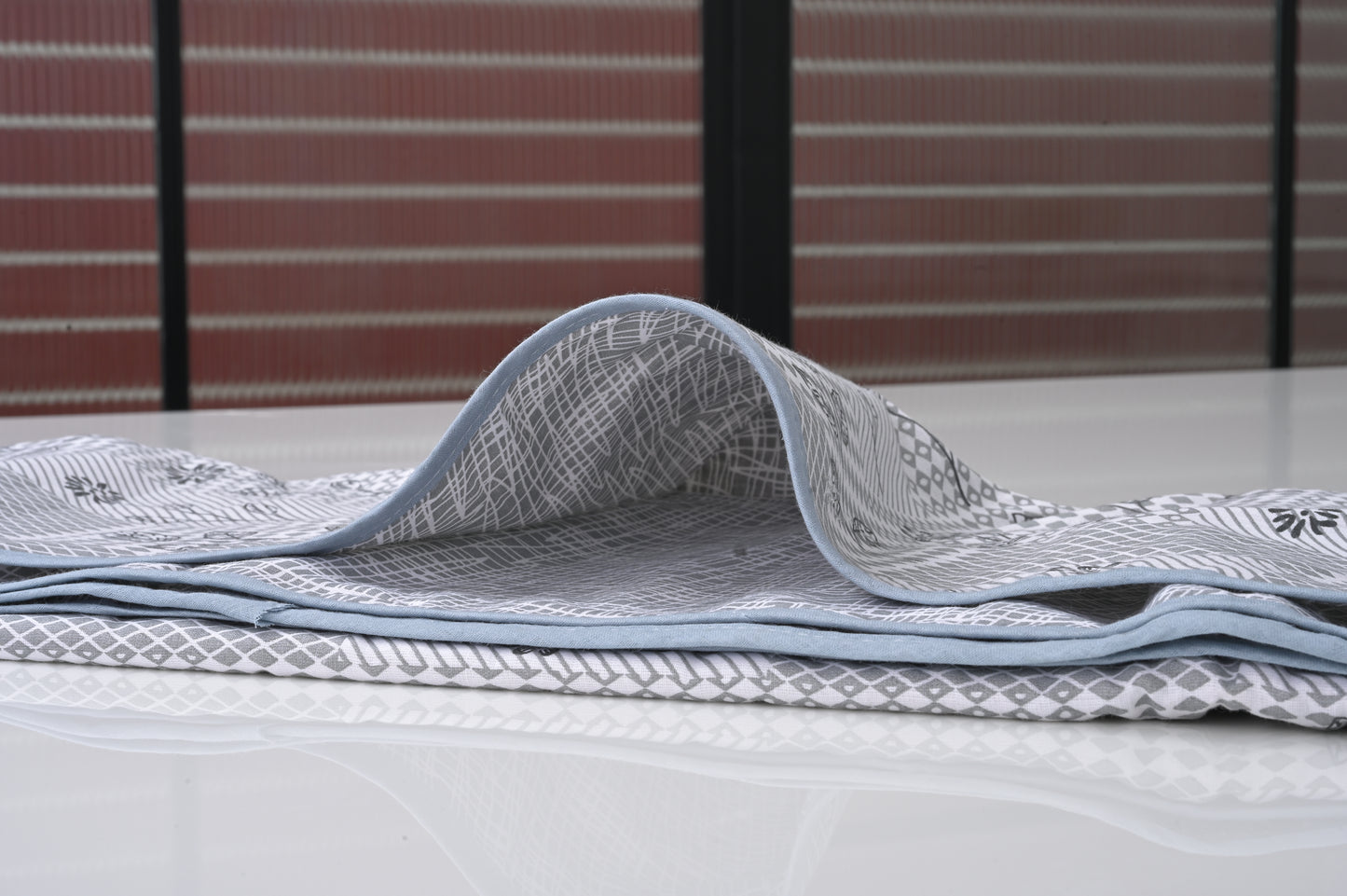 Single & Double Bed 100% Cotton Cambric AC Dohar with Floral Abstract Pattern (Grey)