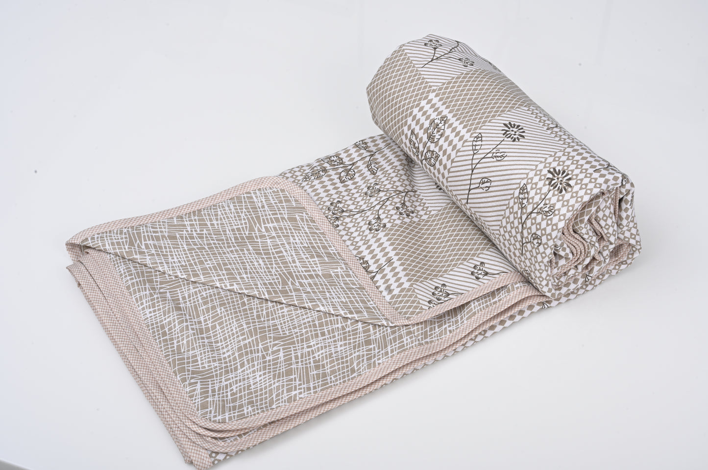 Single & Double Bed 100% Cotton Cambric AC Dohar with Floral Abstract Pattern