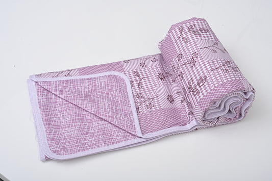 Single & Double Bed 100% Cotton Cambric AC Dohar with Floral Abstract Pattern (Pink)