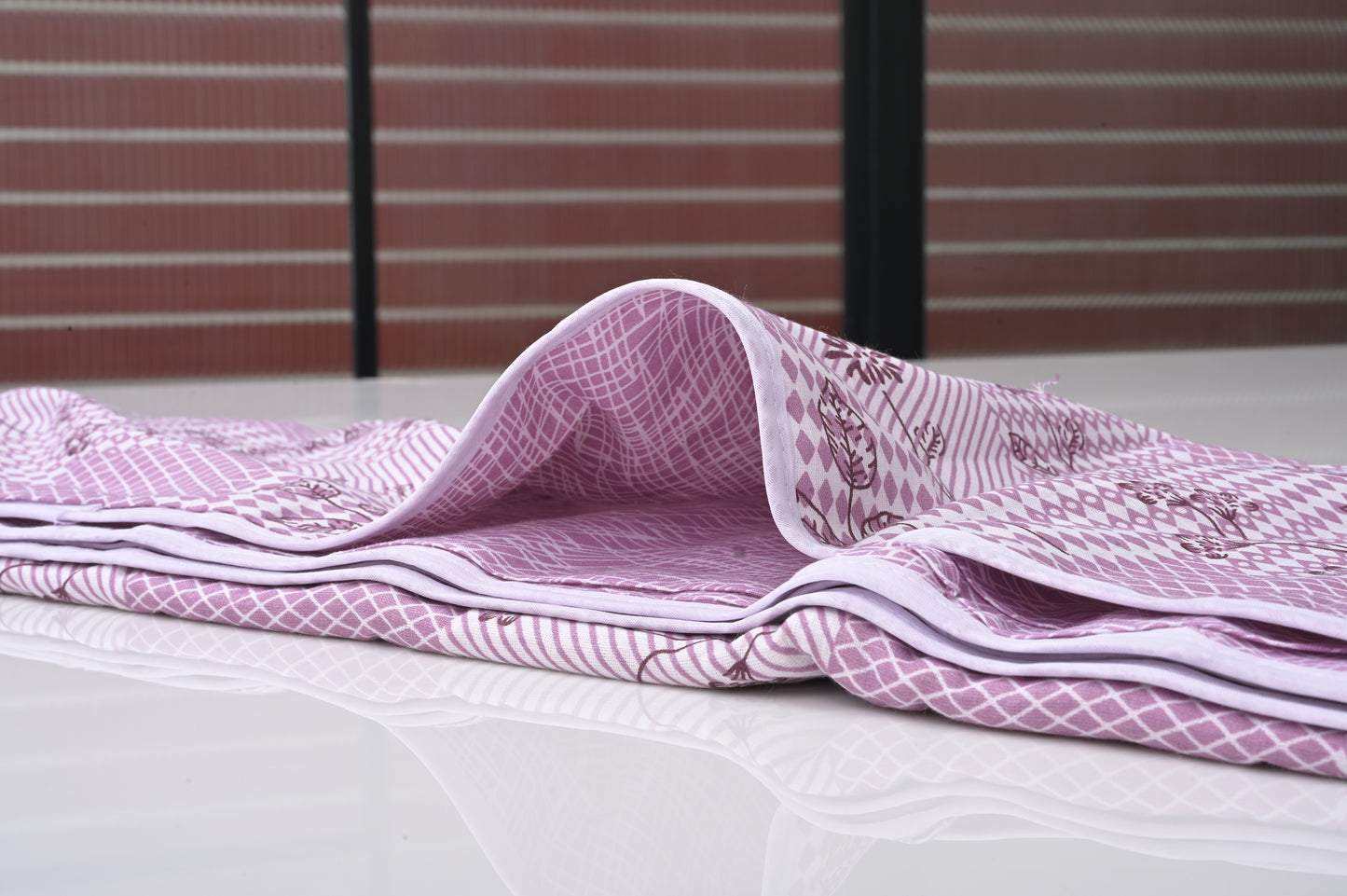 Single & Double Bed 100% Cotton Cambric AC Dohar with Floral Abstract Pattern (Pink)