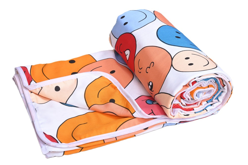 Smile Emoji-Soft Reversible Micro Dohar For Kids