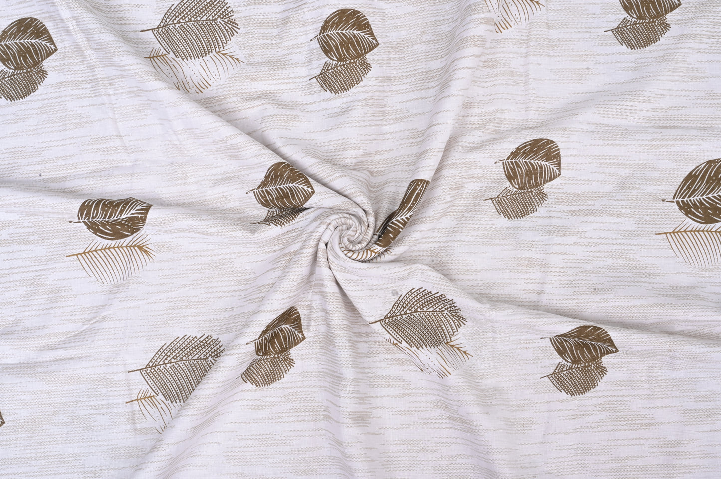 Single & Double Bed 100% Cotton Cambric AC Dohar with Leaf Pattern (Brown)