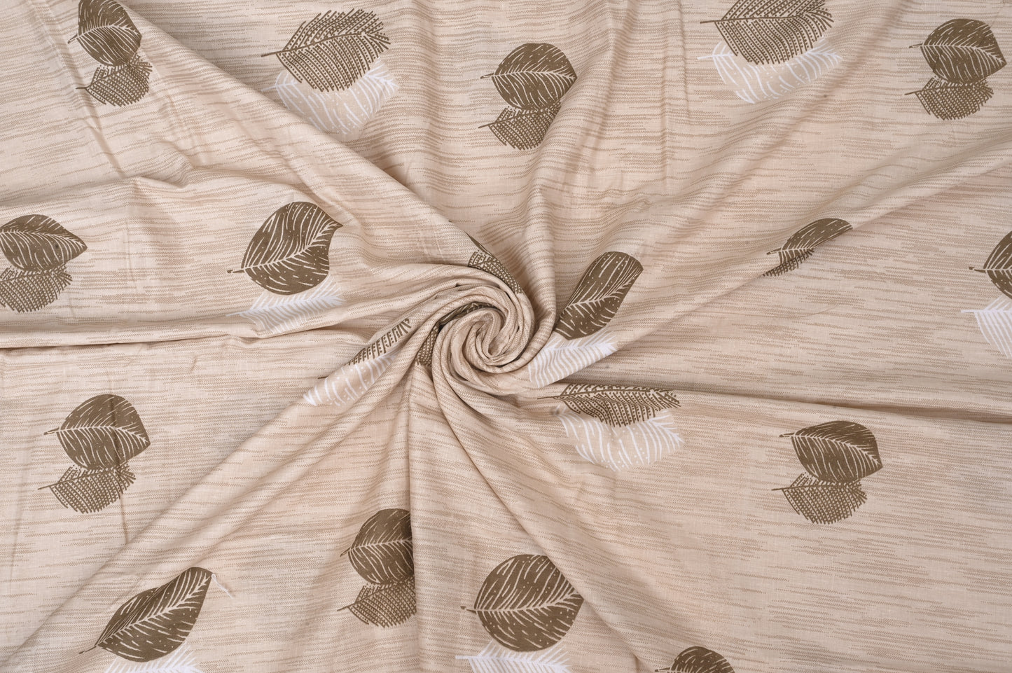 Single & Double Bed 100% Cotton Cambric AC Dohar with Leaf Pattern (Brown)