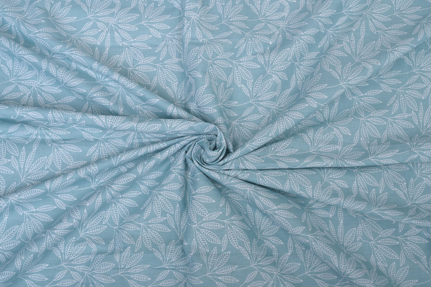 Single & Double Bed 100% Cotton Cambric AC Dohar with Small Leaves Pattern, Blue Color