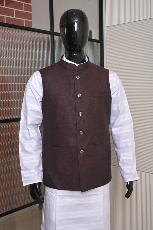 Modern Style Linen Koti-Maroon