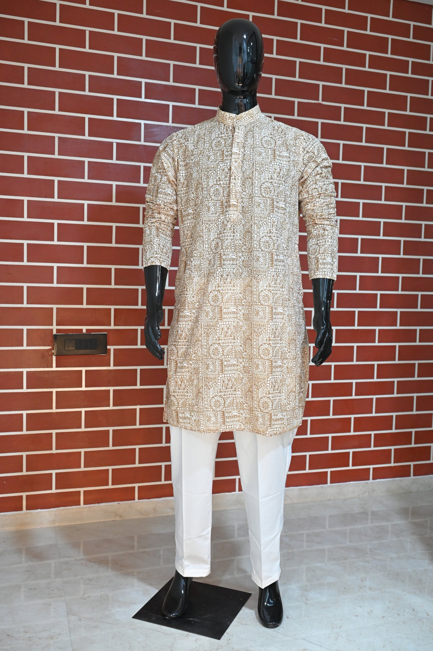 Rajwadi Embroidery Sequence Men's Kurta Dusty Collection 1#