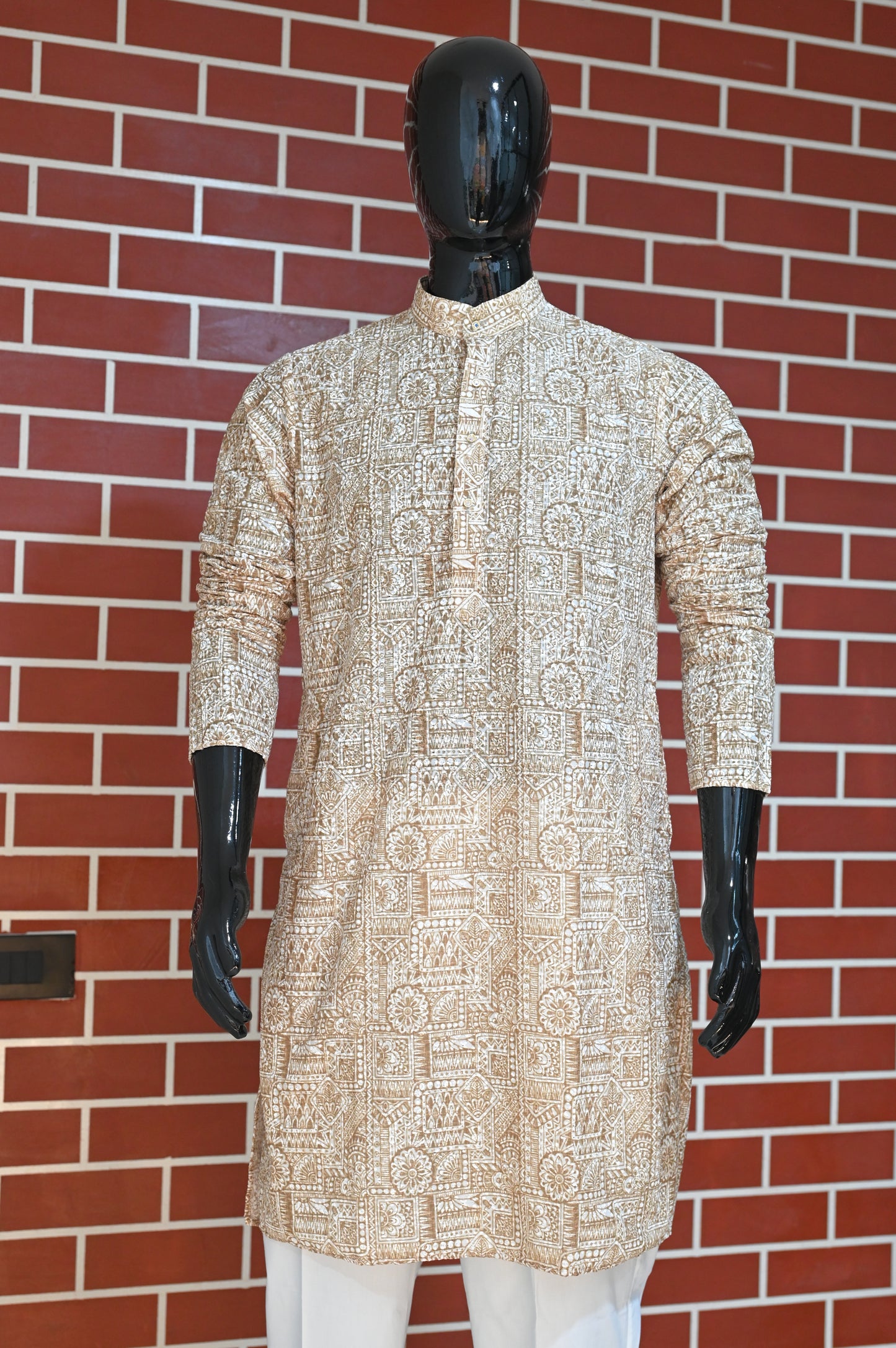 Rajwadi Embroidery Sequence Men's Kurta Dusty Collection 1#