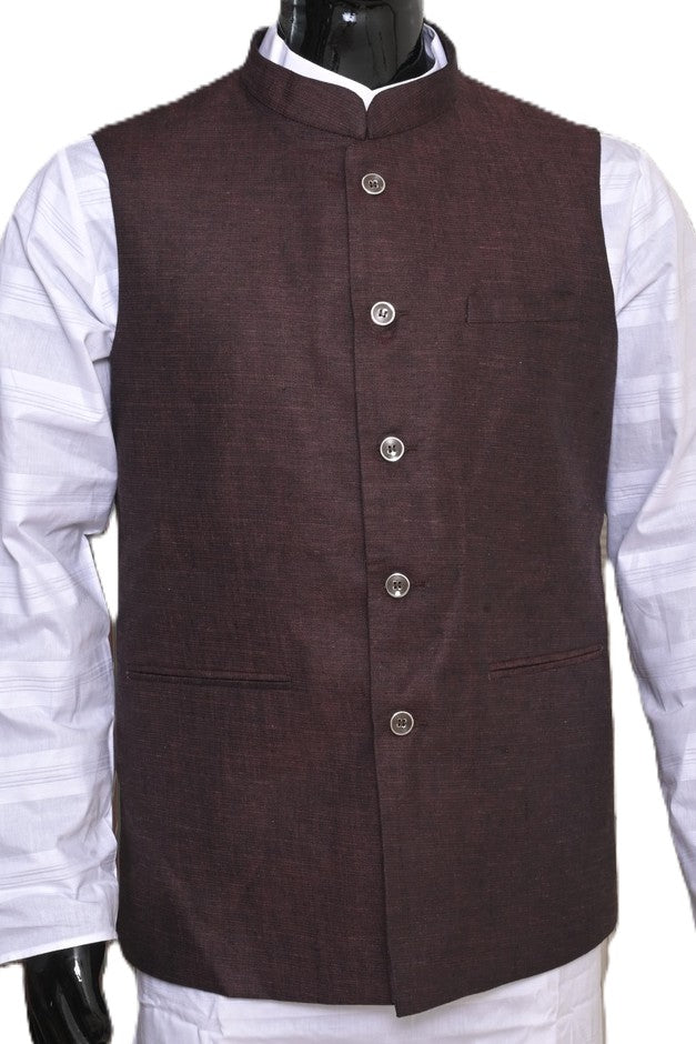 Modern Style Linen Koti-Maroon