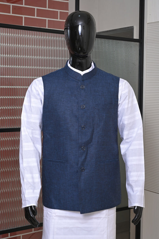 Modern Style Linen Koti-Navy Blue