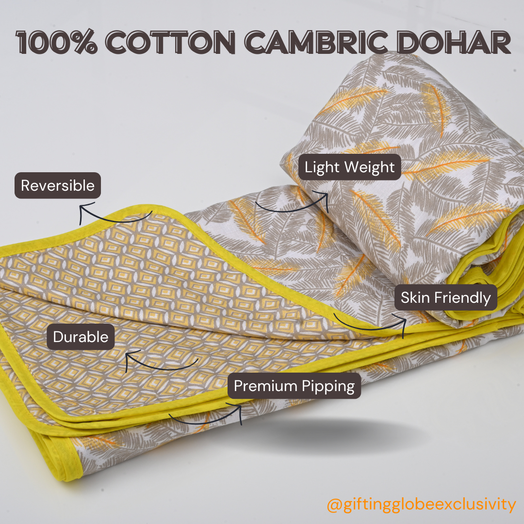 Single & Double Bed 100% Cotton Cambric AC Dohar with Feather Pattern