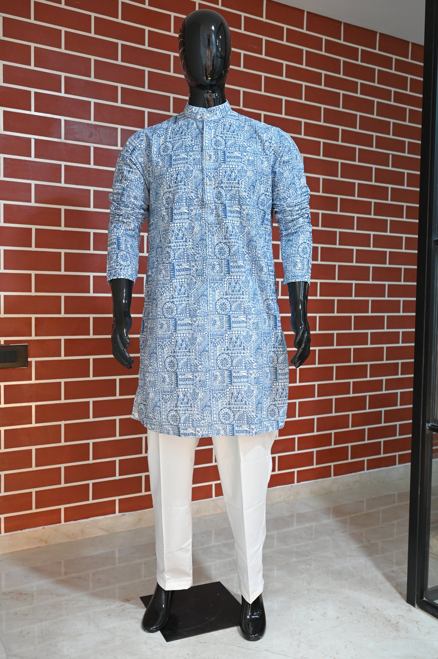 Rajwadi Embroidery Sequence Men's Kurta Dusty Collection 2#