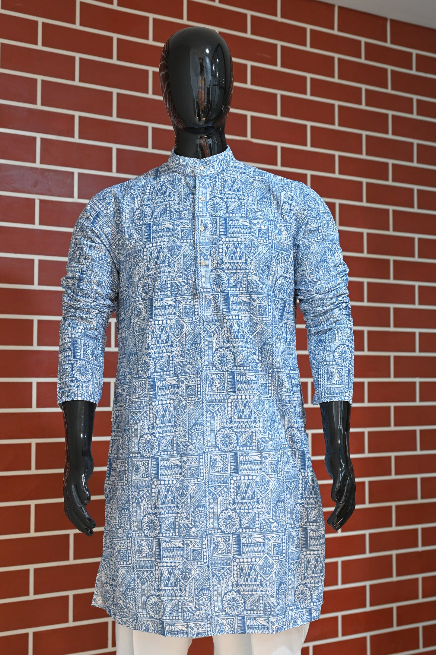 Rajwadi Embroidery Sequence Men's Kurta Dusty Collection 2#