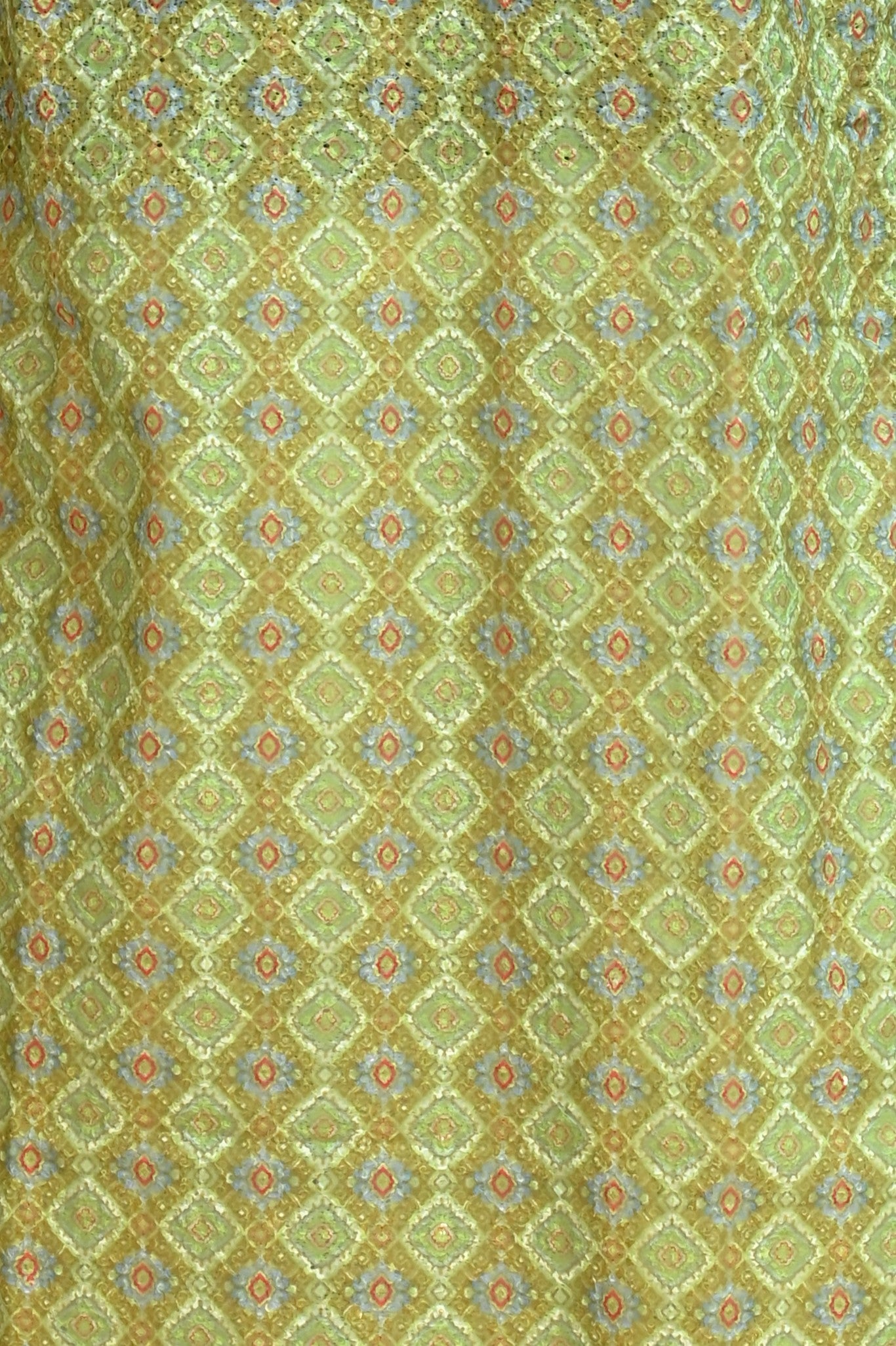 Rajwadi Embroidery Sequence Men's Kurta Geometric Design