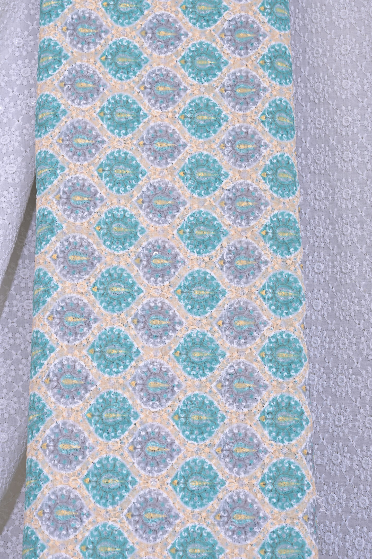 Pastel Blue Rajwadi Embroidery Sequence Men's Kurta