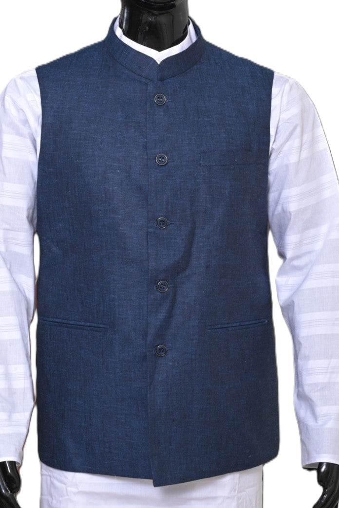 Modern Style Linen Koti-Navy Blue